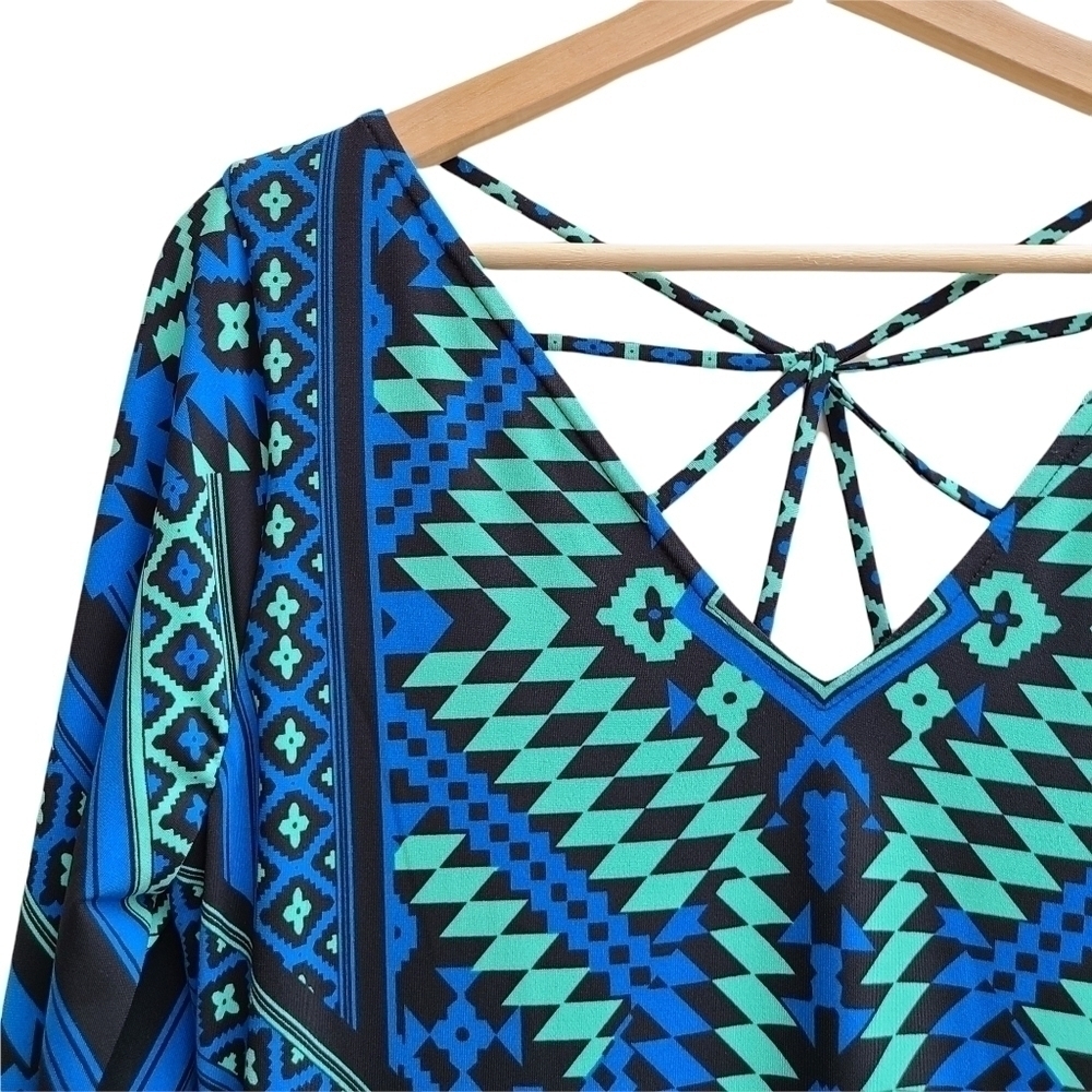 Hale Bob Tunic Style Geometric Print Dress, Size Medium - Picture 5 of 9